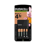 DURACELL CARICABATTERIE DURACELL VALUE CHARGER CEF14 - RICARICA IN 4 ORE - INCLUSE 2 BATTERIE RICARICABILI AA e 2 AAA