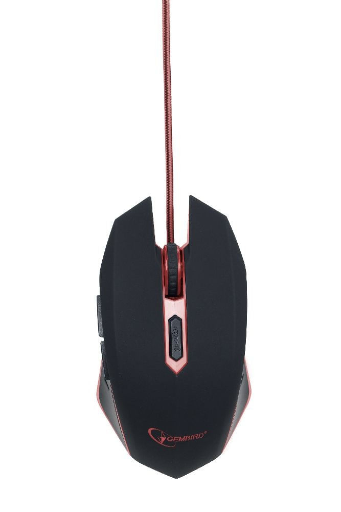 Gembird-Mouse-USB-2400-DPI-Ambidestro-Nero-Rosso-MUSG-001-R