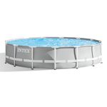 Intex 26724 Piscina Prisma Frame 457X107 Cm Con Pompa Filtro Scaletta Doppia Telo Base E Copertura