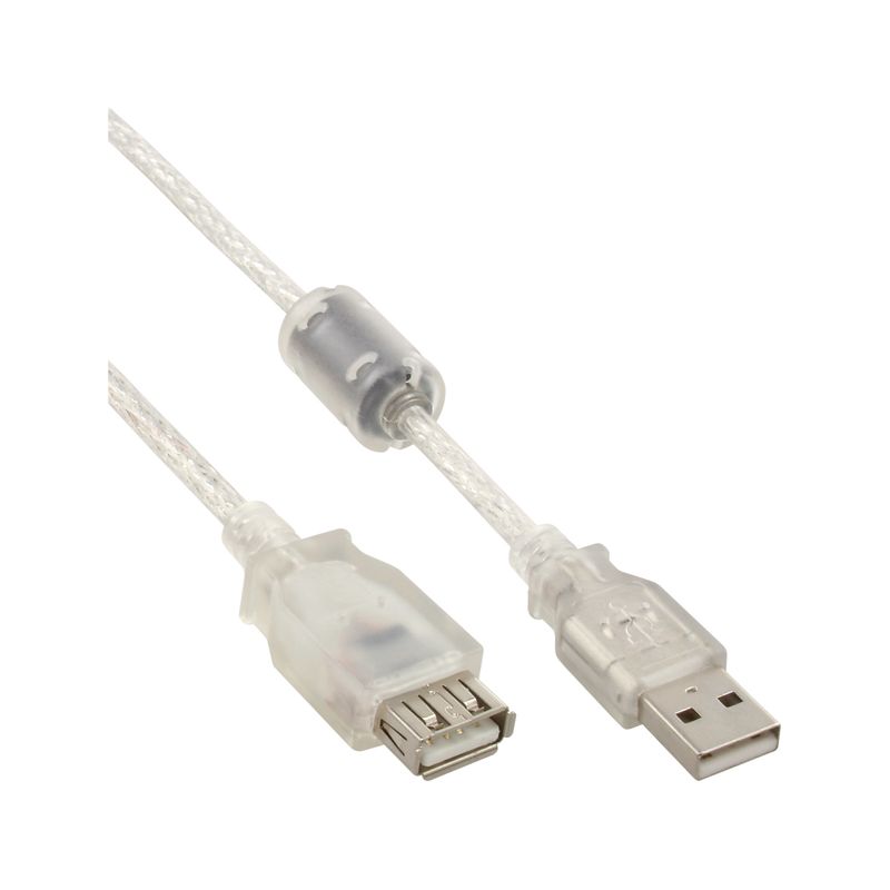 Prolunga-USB-2.0---St-Bu---tipo-A---trasparente---con-nucleo-in-ferrite-18-m