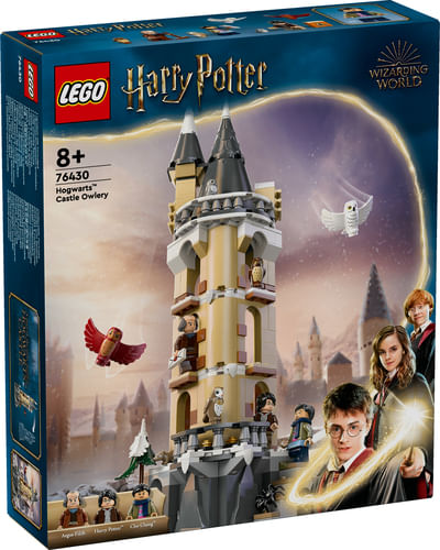 LEGO-Harry-Potter-76430-Guferia-del-Castello-di-Hogwarts-Gioco-per-Bambini-di-8--Anni-con-3-Minifigure-e-5-Gufi-Giocattolo