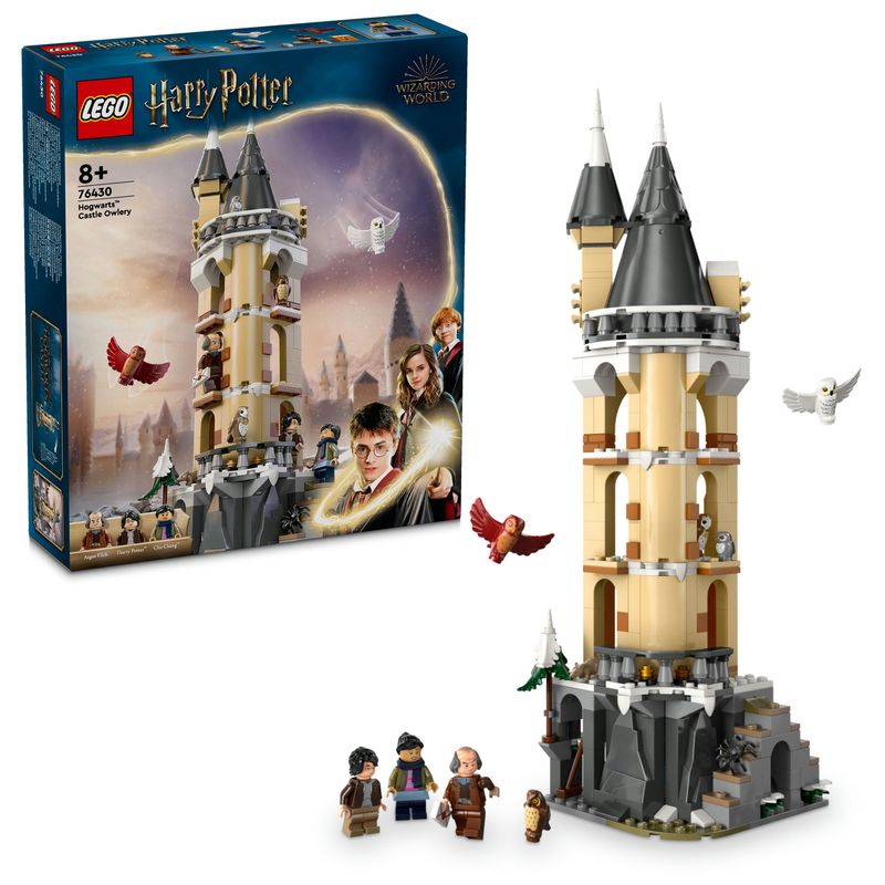 LEGO-Harry-Potter-76430-Guferia-del-Castello-di-Hogwarts-Gioco-per-Bambini-di-8--Anni-con-3-Minifigure-e-5-Gufi-Giocattolo