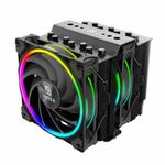 Akasa SOHO H7 Processore Raffreddatore d'aria 12 cm Nero 1 pz (Akasa Soho H7 ARGB CPU Cooler Black 2x 120mm PWM Fan Dual