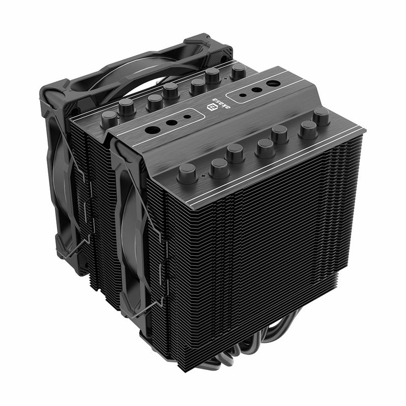 Akasa-SOHO-H7-Processore-Raffreddatore-d-aria-12-cm-Nero-1-pz--Akasa-Soho-H7-ARGB-CPU-Cooler-Black-2x-120mm-PWM-Fan-Dual