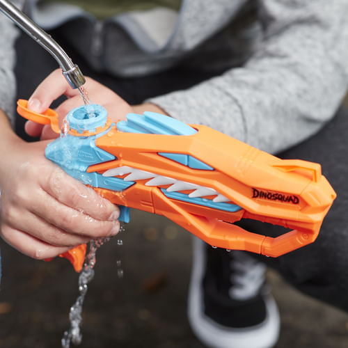 Hasbro-PISTOLA-AD-ACQUA-NERF-SUPER-SOAKER-DINOSQUAD--ndash--RAPTOR-SURGE-CON-AZIONE-A-GRILLETTO