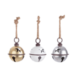 Bizzotto Pendaglio Stella di Natale Metallo Medio Bell, Set di 3 (6 Pezzi)