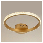 Trade Shop Traesio-plafoniera Led 28w Oro Cerchio Effetto Cristallo Luce Calda Naturale Fredda 31760 -