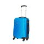 Trolley valigia in ABS rigido, 4 doppie ruote blu 55x40x20cm Loba
