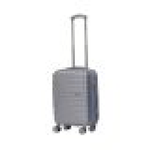 Ravizzoni Trolley valigia in ABS rigido, 4 doppie ruote silver, 55x40x20cm Lisabo