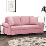 VidaXL Divano a 2 Posti con Cuscini Rosa 140 cm in Velluto