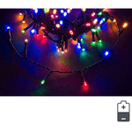 Bizzotto Luci Natale 96 LED Multicolore, Filo Verde 5mm, Bluetooth, IP44 (12 Pezzi)