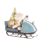 Bizzotto Babbo Natale Danish con slitta blu e LED