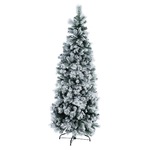 Bizzotto Albero di Natale Slim Praga Innevato Altezza 240cm con 1043 Rami