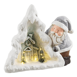 Bizzotto Babbo Natale Blizzard con casetta e LED H34