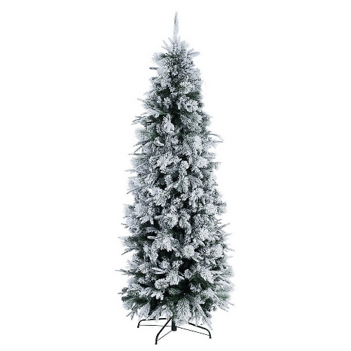 Albero di Natale Slim Dresda Innevato Altezza 210cm con 868 Rami