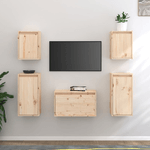 VidaXL Mobili Porta TV 5 pz in Legno Massello di Pino