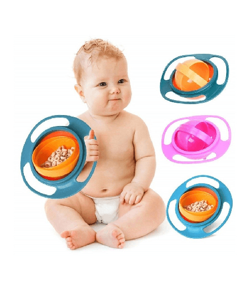 Trade Shop Traesio-piatto 360° Giroscopio Ciotola Plastica Pranzo Cena Neonato A Prova Di Bambino -