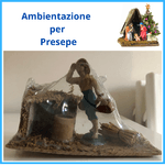 Natale  Statuine presepio presepe artigianale  scenario presepi decorazioni di natale vintage addobbi