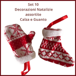 Natale  Set 10 Decorazioni albero di natale addobbi natalizi vintage idee regalo natalizie guanto e calzino