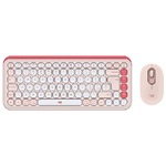 Logitech POP Icon Combo tastiera Mouse incluso Universale Bluetooth QWERTY Italiano Rosa, Bianco