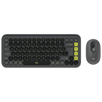 Logitech POP Icon Combo tastiera Mouse incluso Universale Bluetooth QWERTY Indiano Grafite, Verde