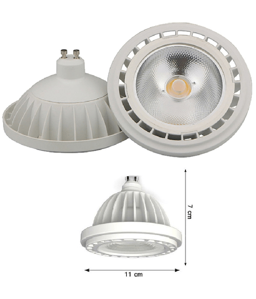 Trade Shop Traesio-faretto Lampada A Led Cob Gu10 20w Ar111 1800lumen Luce Calda Fredda Colore - -bianco Naturale      -