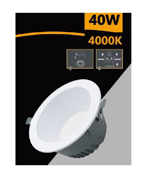 Trade Shop Traesio-faretto Smd Led Da Incasso Rotondo 40 W 4000 Lm Luce Bianca 6500k 4000k Gl-ag40 -