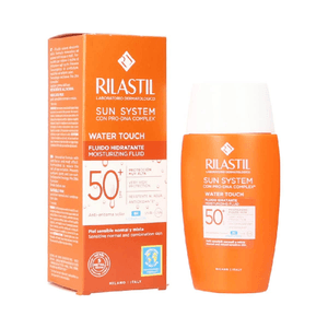 Rilastil Sun System Water Touch Fluido Comfort Color, Fluido Solare Idratante Viso Colorato, Effetto Setoso e Matt