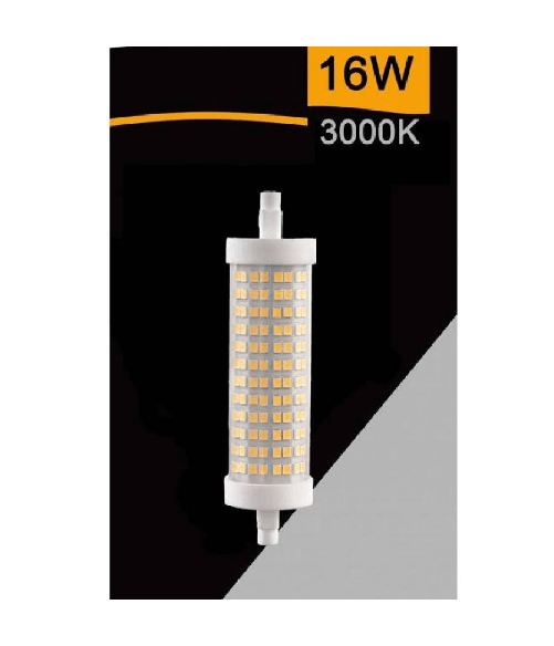 Trade Shop Traesio-lampadina Led Smd R7s L118 16w Tubolare Luce 3000k 4000k 6500k Sparac-r7s-16w-001 - -bianco Naturale      -