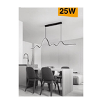 Trade Shop Traesio-lampadario Sospensione Led 25w Moderno Onda Sfalsata Luce 4000k 6500k 3000k B73n -