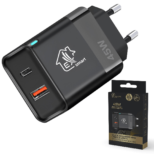 Extralink Smart Life Fast Charger 45W GaN | Caricabatterie | USB-C, USB-A