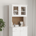 VidaXL Piano Comò ALTA Bianco 77x30x92 cm in Legno Massello di Pino