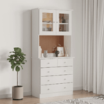 VidaXL Credenza ALTA Bianca 77x35x165 cm in Legno Massello di Pino