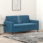 VidaXL Divano a 2 Posti Blu 140 cm in Velluto