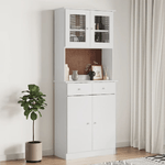 VidaXL Credenza ALTA Bianca 77x35x188 cm in Legno Massello di Pino