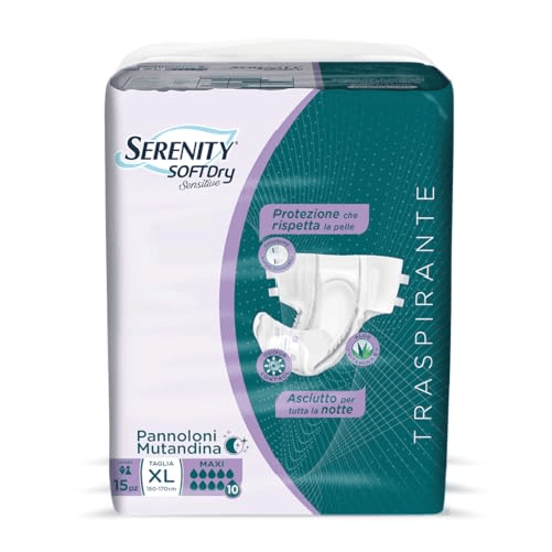 SERENITY PANNOLONI A MUTANDINA SOFT DRY SENSITIVE MAXI TG. XL DA 15