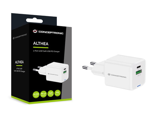 Conceptronic-ALTHEA15W-Caricabatterie-per-dispositivi-mobili-Universale-Bianco-AC-Ricarica-rapida-Interno