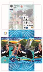 Bestway-41009-galleggiante-da-piscina-e-da-spiaggia-Nero-Bianco-Fantasia-Vinile-Gonfiabile-cavalcabile