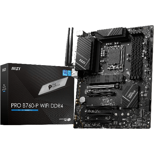 MSI-PRO-B760-P-WIFI-DDR4-Scheda-Madre-ATX-Supporta-Processori-Core-Intel-di-14°-13°---12°-Gen-LGA-1700---DDR4-Memory-Boost-fino-a-5333-MHz-OC-Slot-PCIe-4.0-x16-Slot-M.2-Gen4-LAN-2.5G-Wi-Fi-6E