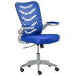 Vinsetto Sedia da Ufficio Ergonomica, Poltrona Girevole, Altezza Regolabile e Braccioli Sollevabili, 58.5x58x94.5-103.5cm, Blu