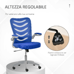 Vinsetto-Sedia-da-Ufficio-Ergonomica-Poltrona-Girevole-Altezza-Regolabile-e-Braccioli-Sollevabili-58.5x58x94.5-103.5cm-Blu