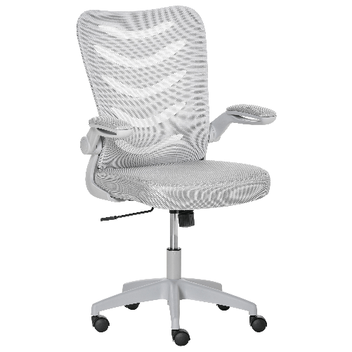 Vinsetto-Sedia-da-Ufficio-Ergonomica-Poltrona-Girevole-Altezza-Regolabile-e-Braccioli-Sollevabili-58.5x58x94.5-103.5cm-Grigio