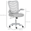 Vinsetto-Sedia-da-Ufficio-Ergonomica-Poltrona-Girevole-Altezza-Regolabile-e-Braccioli-Sollevabili-58.5x58x94.5-103.5cm-Grigio