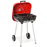 Outsunny Barbecue a Carbonella BBQ Grill con Coperchio e Ruote 48×52.5×79.5cm