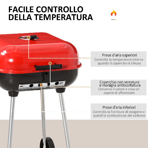 Outsunny-Barbecue-a-Carbonella-BBQ-Grill-con-Coperchio-e-Ruote-48×52.5×79.5cm