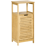 kleankin Mobiletto Bagno con Cesto Multiuso per Bucato e Giocattoli, in MDF e Bambù, 40x30x86.5cm