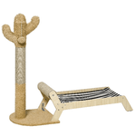 PawHut Amaca per Gatti con Tiragraffi per Gatti a forma di Cactus Design 2 in 1 per Interni, 88.5x31.5x76.5 cm