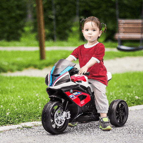 HOMCOM-Moto-per-Bambini-18-60-Mesi-Modello-BMW-HP4-con-Fari-Musica-e-Pedali-in-PP-e-Metallo-82.5x42x54-cm-Rosso