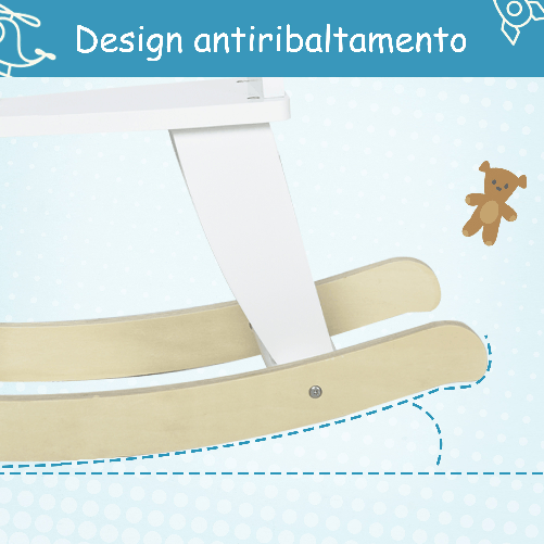 HOMCOM-Cavallo-a-Dondolo-per-Bambini-1-3-Anni-Design-Classico-in-Legno-con-Maniglie-e-Poggiapiedi-68x26.5x48cm-Bianco