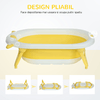 HOMCOM-Vaschetta-Bagnetto-Pieghevole-per-Bambini-0-3-Anni-con-Indicatore-di-Temperatura-e-Cuscino-81.5x50.5x23.5-cm-Giallo